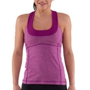 Lululemon Scoop Neck Top Rasberry Pink and Gray